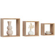WANDREGALSET 3-teilig Eiche Artisan  - Eiche Artisan, Basics, Holzwerkstoff (20-28/20-28/11,8cm) - Carryhome