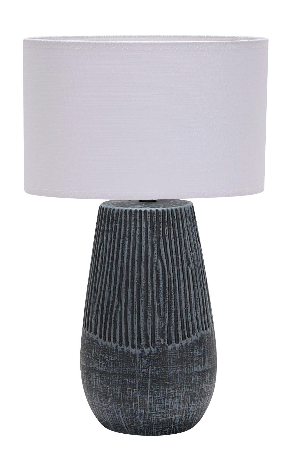 STONA LAMPA - bela/crna, Dizajnerski, tekstil/keramika (26,5/43/26,5cm)