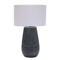 STONA LAMPA - bela/crna, Dizajnerski, tekstil/keramika (26,5/43/26,5cm)