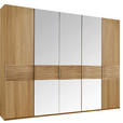DREHTÜRENSCHRANK 250/216/58 cm 5-türig  - Eichefarben/Alufarben, Design, Glas/Holz (250/216/58cm) - Dieter Knoll