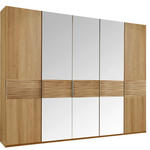 DREHTÜRENSCHRANK 250/216/58 cm 5-türig  - Eichefarben/Alufarben, Design, Glas/Holz (250/216/58cm) - Dieter Knoll