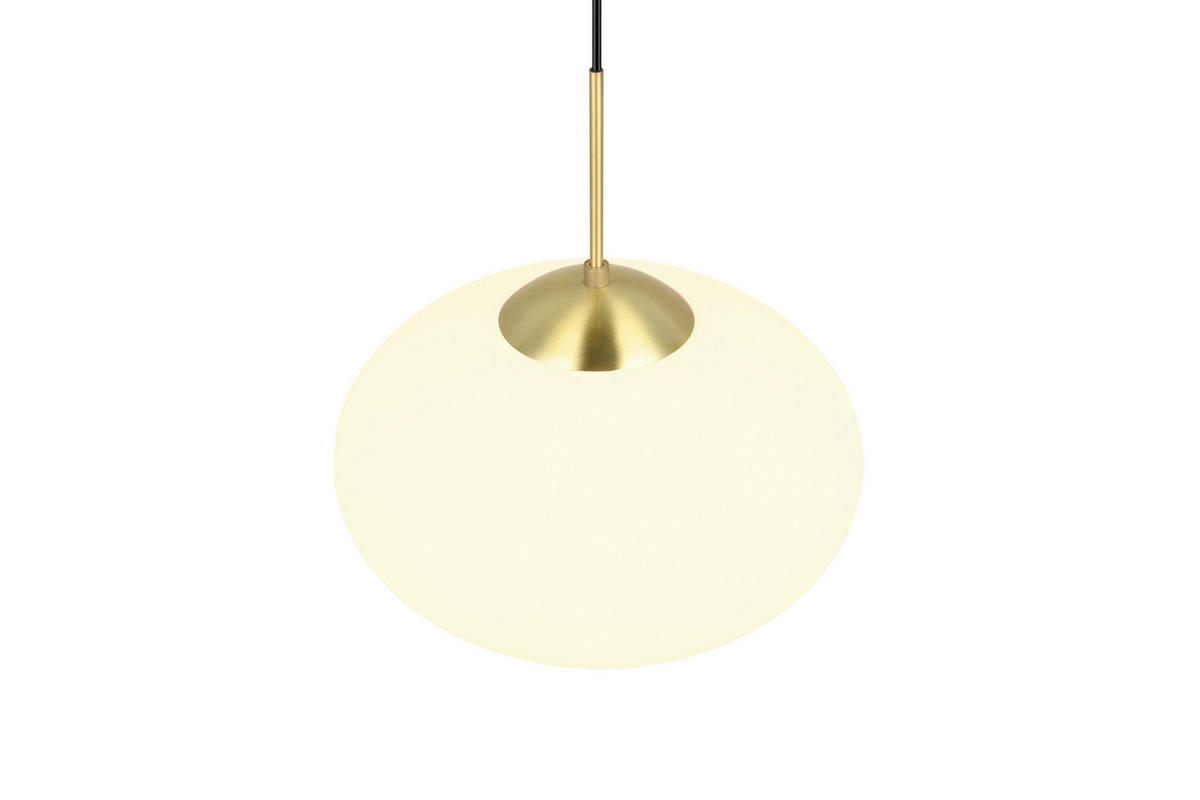 PENDELLEUCHTE 40/150 cm    - Weiss/Messingfarben, Konventionell, Glas/Metall (40/150cm) - Trio Leuchten