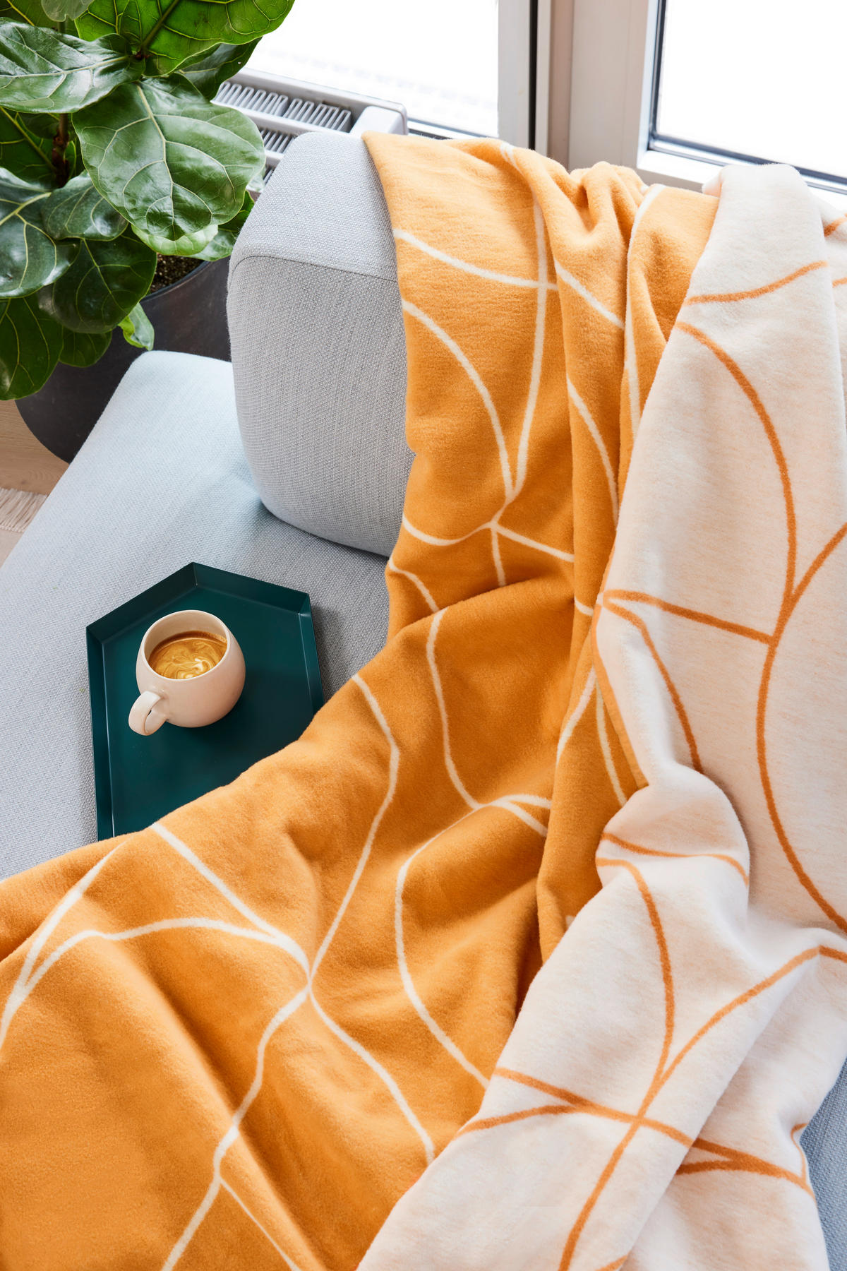 WOHNDECKE 140/200 cm  - Orange, Design, Textil (140/200cm) - Bio:Vio