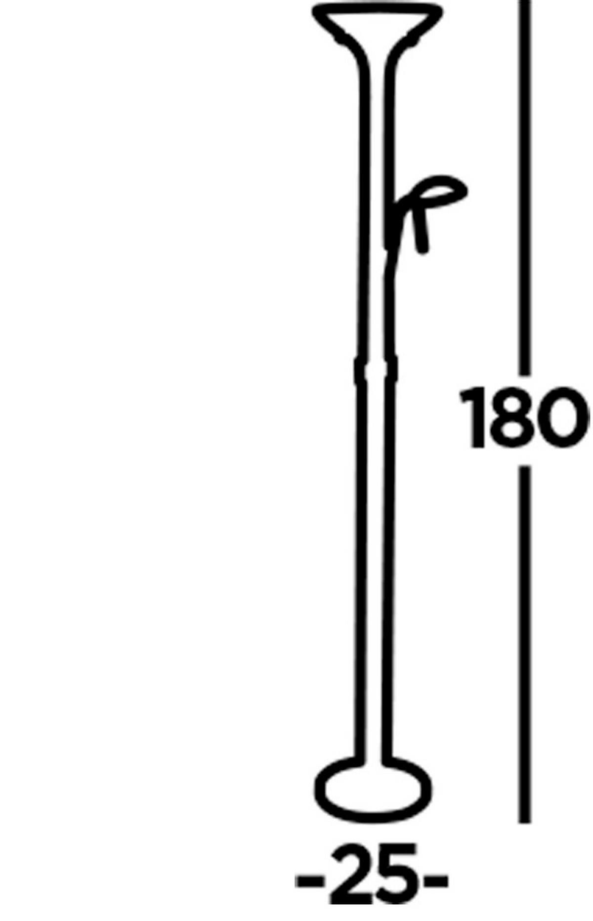 LED-STEHLEUCHTE 25.4/180 cm    - Silberfarben, Basics, Glas/Kunststoff (25.4/180cm) - Searchlight