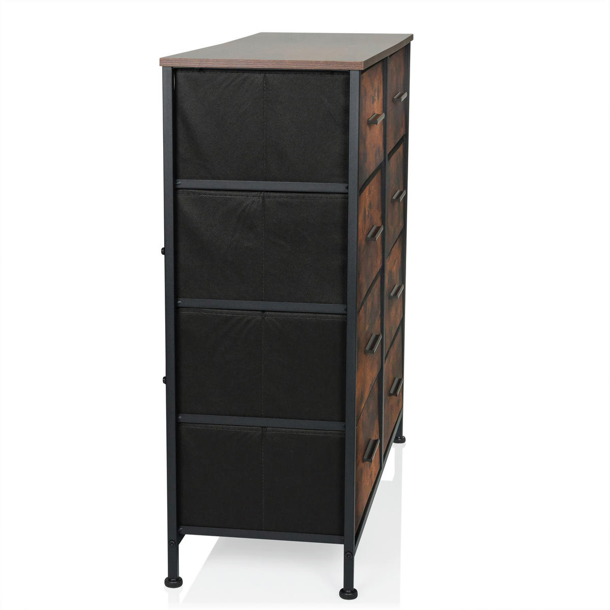 KOMMODE  in 80/82/30 cm  - Eichefarben/Schwarz, MODERN, Holzwerkstoff/Textil (80/82/30cm) - MID.YOU