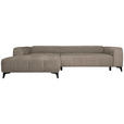 ECKSOFA  in Chenille Taupe  222/279 cm  - Taupe/Schwarz, KONVENTIONELL, Kunststoff/Textil (222/279cm) - Hom`in