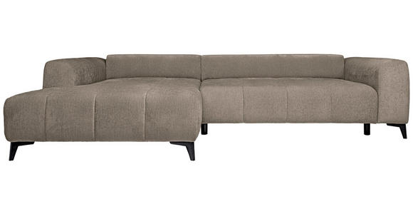 ECKSOFA  in Chenille Taupe  222/279 cm  - Taupe/Schwarz, KONVENTIONELL, Kunststoff/Textil (222/279cm) - Hom`in