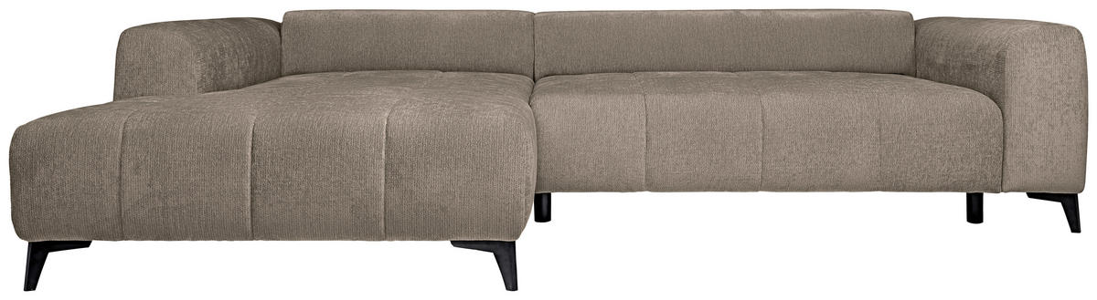 HÖRNSOFFA i chenille taupe  - svart/taupe, Klassisk, textil/plast (222/279cm) - MID.YOU