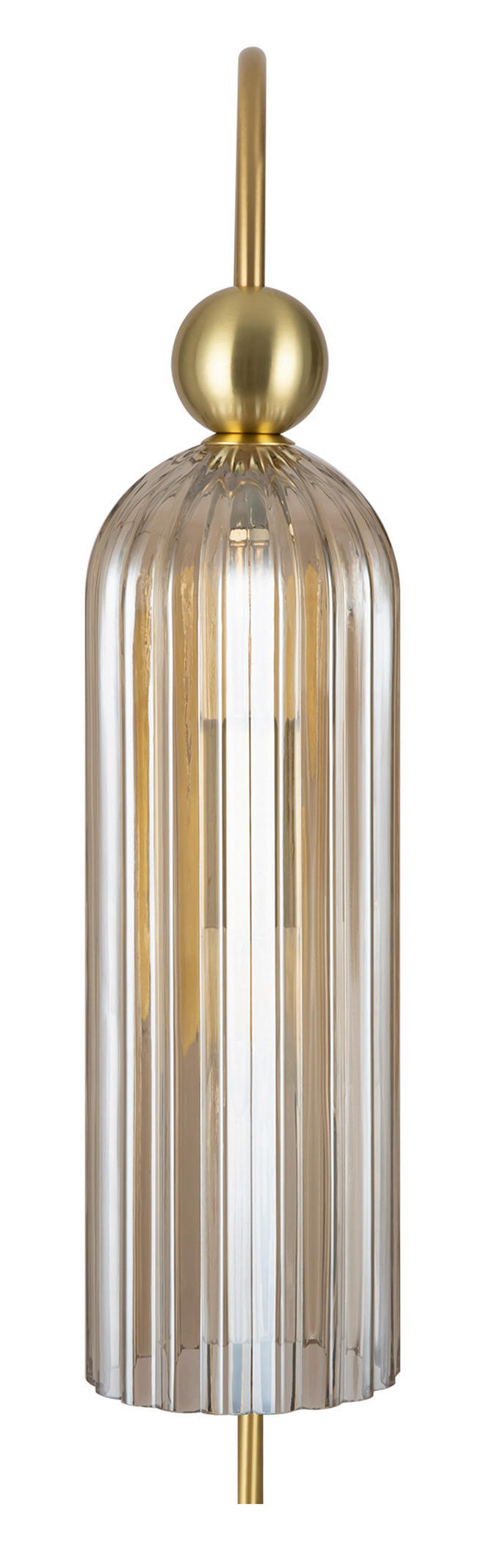 NÁSTENNÉ SVIETIDLO, 10/53,5/26,5 cm - zlatá/koňaková, Trend, kov/sklo (10/53,5/26,5cm)