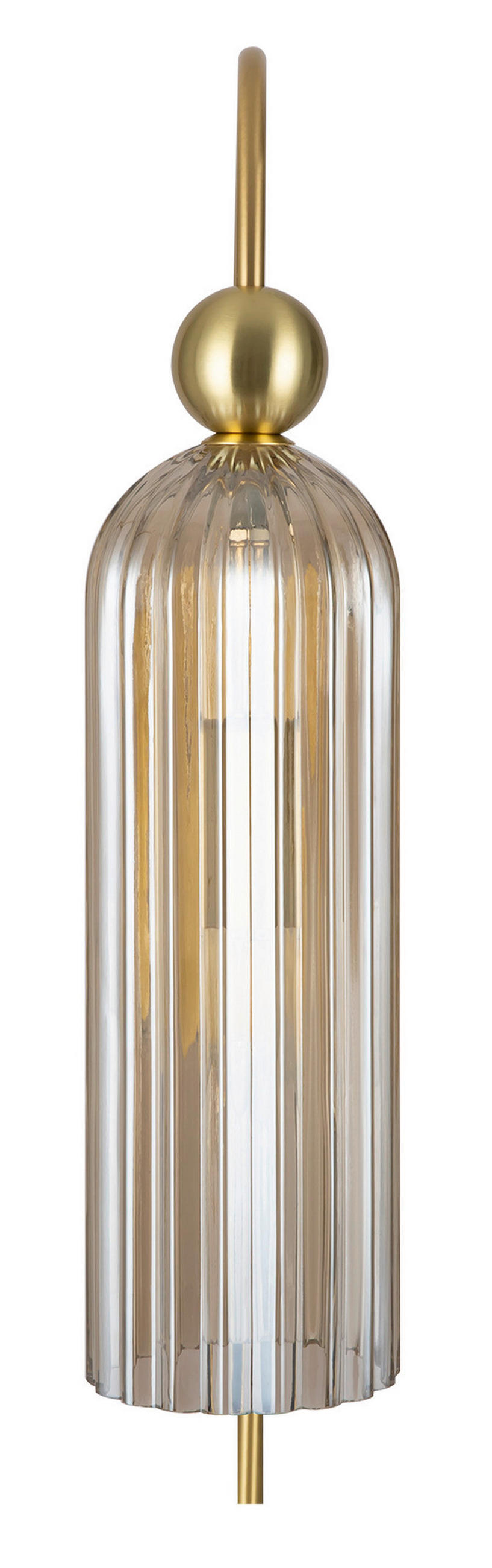 NÁSTENNÉ SVIETIDLO, 10/53,5/26,5 cm - zlatá/koňaková, Trend, kov/sklo (10/53,5/26,5cm)