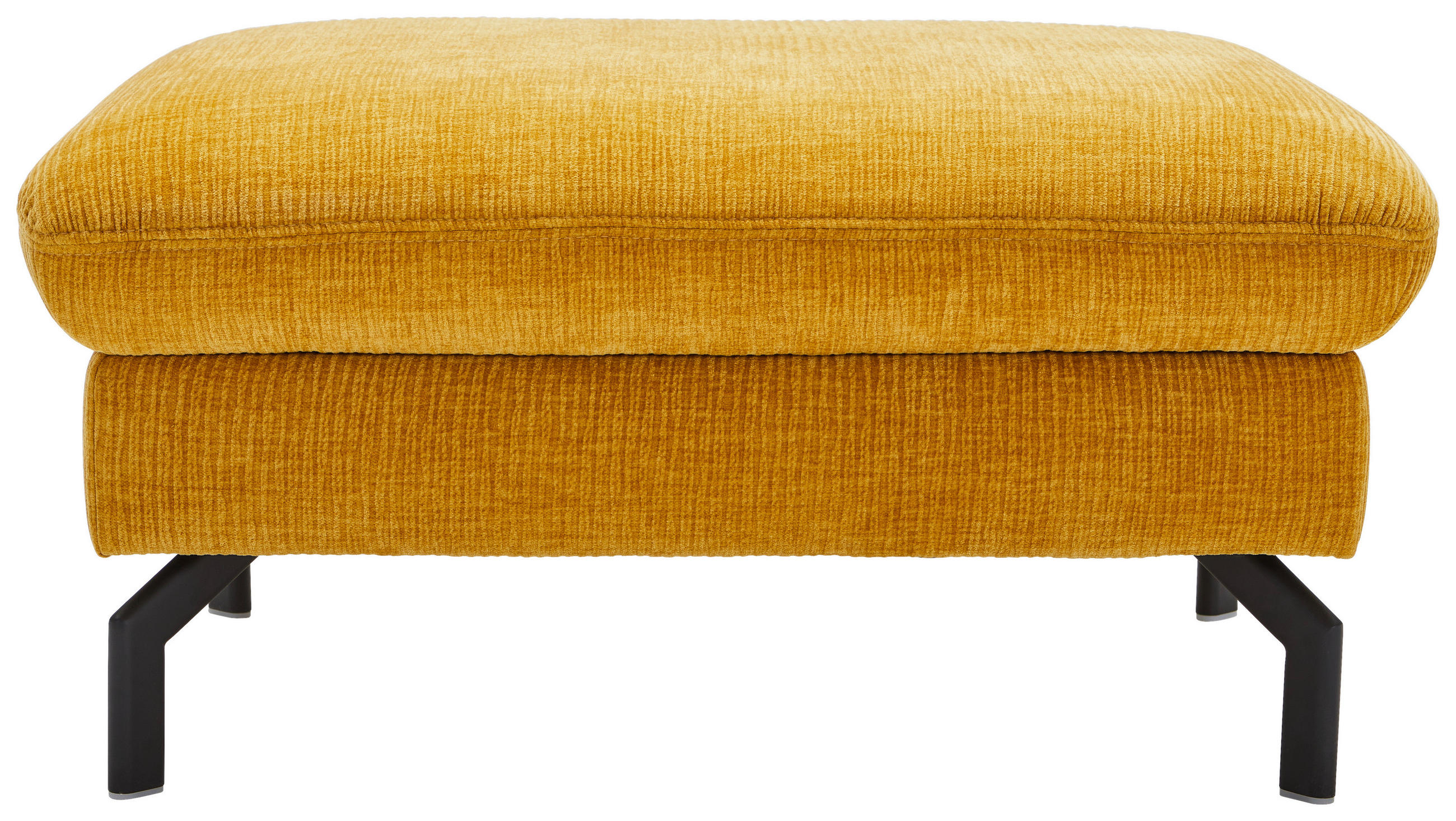 HOCKER Webstoff Currygelb  - Currygelb/Schwarz, Design, Textil/Metall (90/44/66cm) - Beldomo System