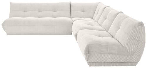 ECKSOFA in Cord Weiss  - Weiss, Trend, Textil (285/315cm) - Livetastic