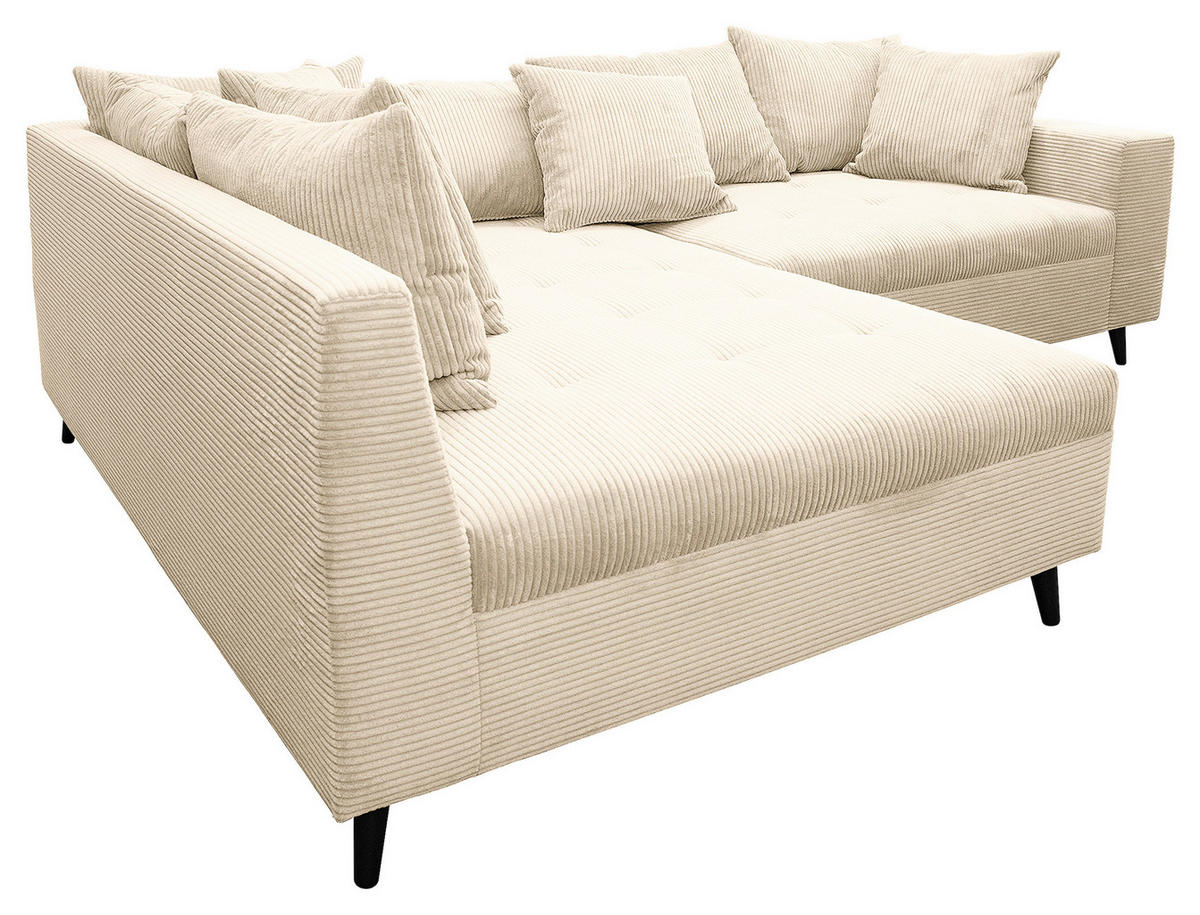 KUTNA GARNITURA tekstil  krem   - crna/krem, Design, tekstil/drvo (174/247cm) - MID.YOU