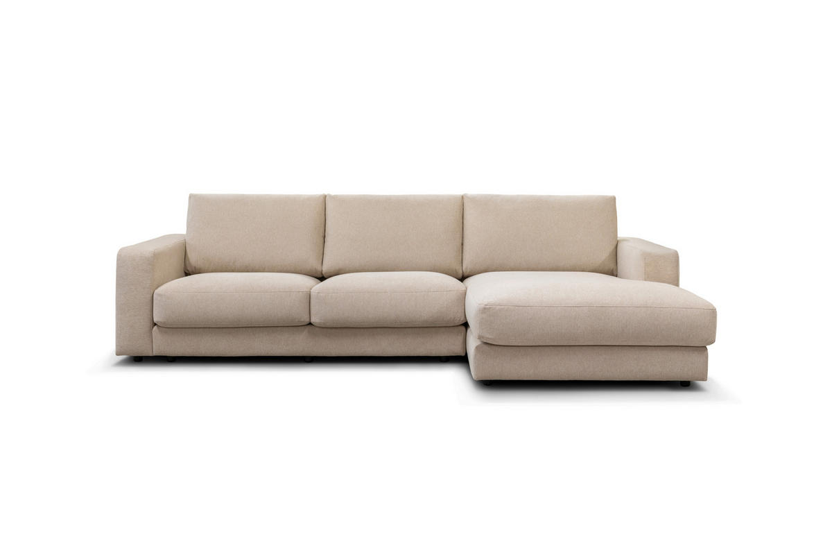 ECKSOFA VIGO Beige  - Beige/Schwarz, Design, Textil (303/172cm) - MID.YOU