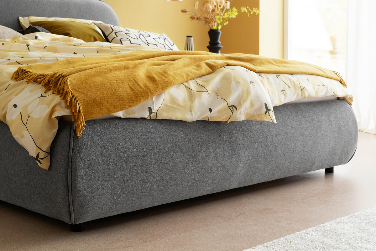 POLSTERBETT Grau 180/200 cm  - Grau, Design, Holz/Textil (180/200cm) - Schöner Wohnen