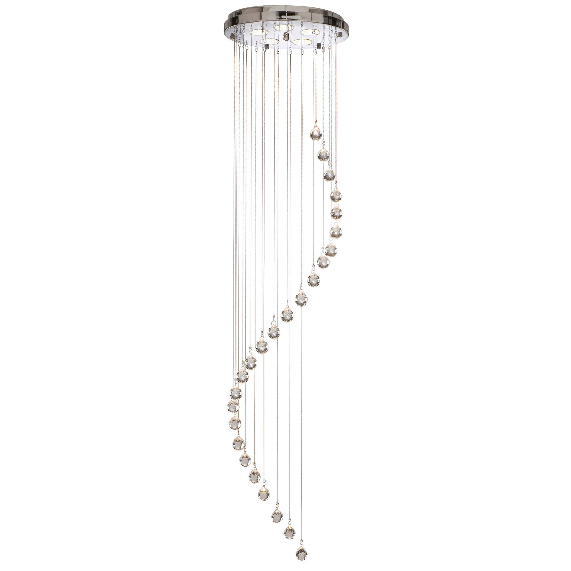 DECKENLEUCHTE Hallway 30/180 cm   - Chromfarben, Design, Glas/Metall (30/180cm) - Searchlight