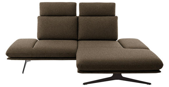ECKSOFA  in Flachgewebe Dunkelbraun  234/155 cm  - Dunkelbraun/Schwarz, Design, Textil/Metall (234/155cm) - Dieter Knoll