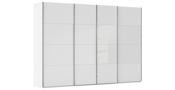 SCHWEBETÜRENSCHRANK  in Weiß  - Chromfarben/Weiß, KONVENTIONELL, Glas/Holzwerkstoff (316/235/68cm) - Novel