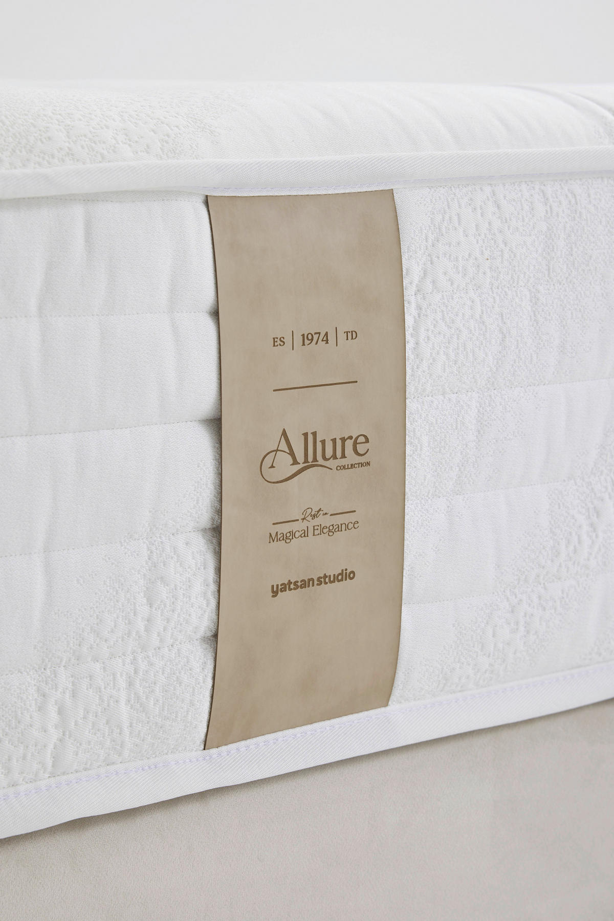 BOXSPRINGMATRATZE ALLURE SICILIA H4, 90/200 cm, Höhe ca.: 31 cm,  - Creme, Basics, Textil (90/200cm)