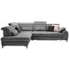 ECKSOFA Anthrazit Webstoff  - Anthrazit/Schwarz, KONVENTIONELL, Textil/Metall (220/314cm) - SetOne by Musterring