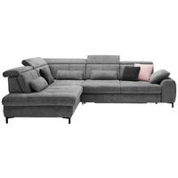 ECKSOFA Anthrazit Webstoff  - Anthrazit/Schwarz, KONVENTIONELL, Textil/Metall (220/314cm) - SetOne by Musterring