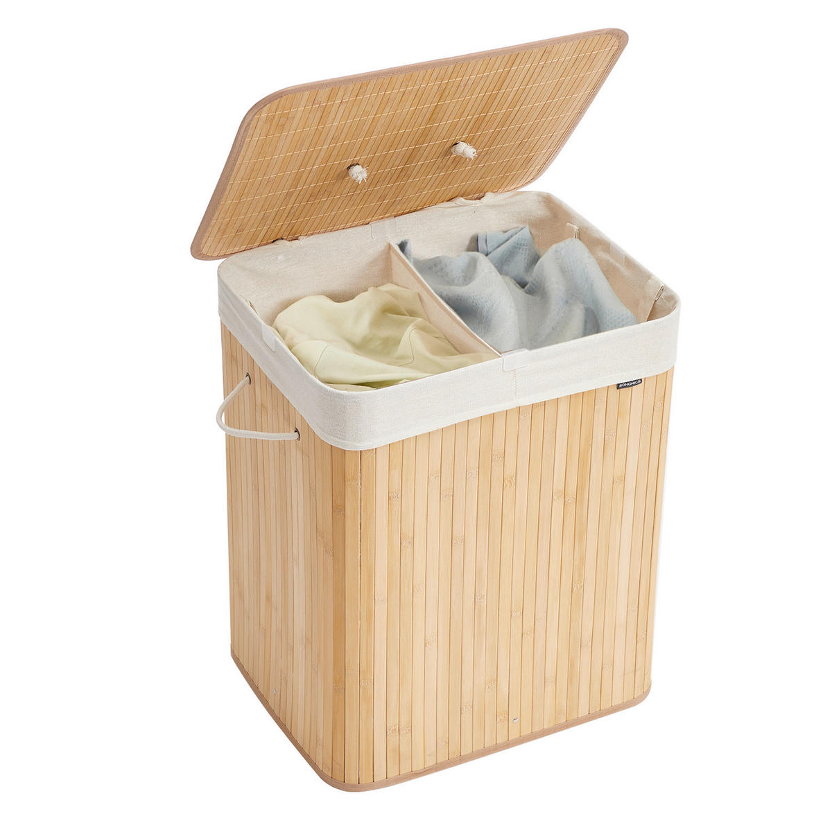 WÄSCHEKORB - Naturfarben, Trend, Naturmaterialien/Holzwerkstoff (50/61/40cm) - Boxxx