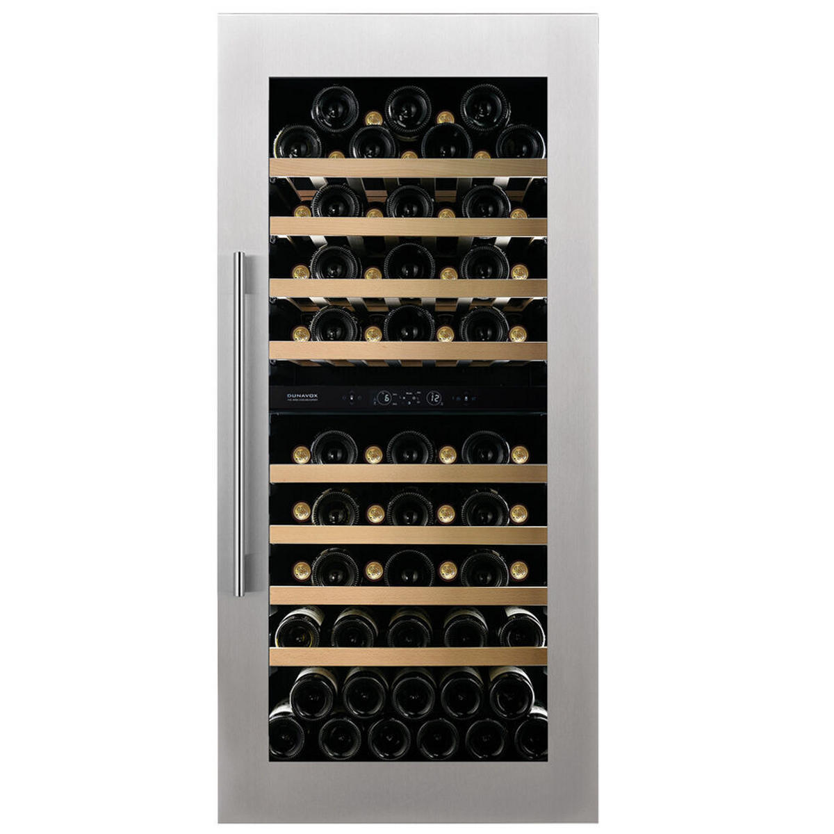 WEINKÜHLSCHRANK DVS-70.185DSS  - Edelstahlfarben, Basics, Glas/Holz (59/123,3/57,1cm)