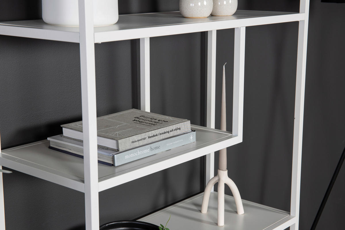 BOKHYLLA i 85/188/35 cm vit  - vit, Design, metall (85/188/35cm) - Livetastic