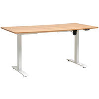 SCHREIBTISCH höhenverstellbar  - Eichefarben/Weiß, MODERN, Holzwerkstoff/Metall (160/73-123/80cm) - Livetastic