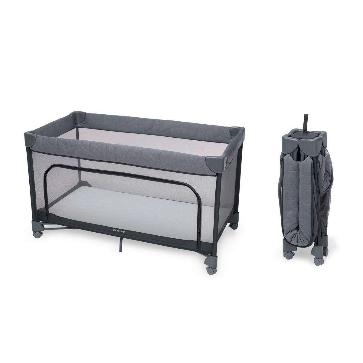 REISEBETT Merlin Grau  - Grau, Basics, Kunststoff/Textil (65/125/73cm) - Maxi-Cosi