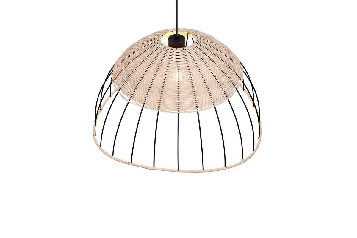 HÄNGELEUCHTE 48/150 cm  - Schwarz/Naturfarben, Design, Holz/Metall (48/150cm)