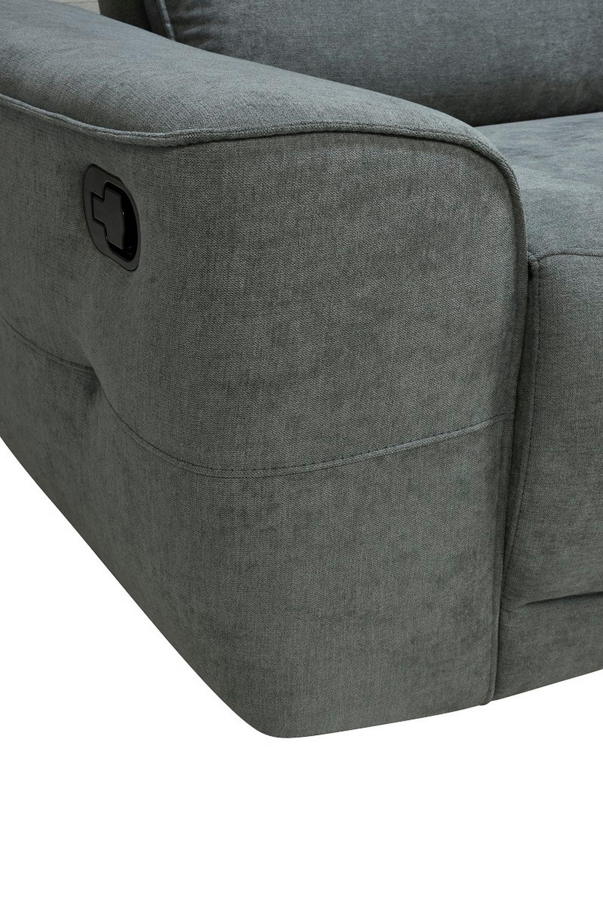 2,5 ÜLÉSES KANAPÉ fém, műanyag, textil szürke  - fekete/szürke, Konventionell, műanyag/textil (203/99/96cm) - Celina Home