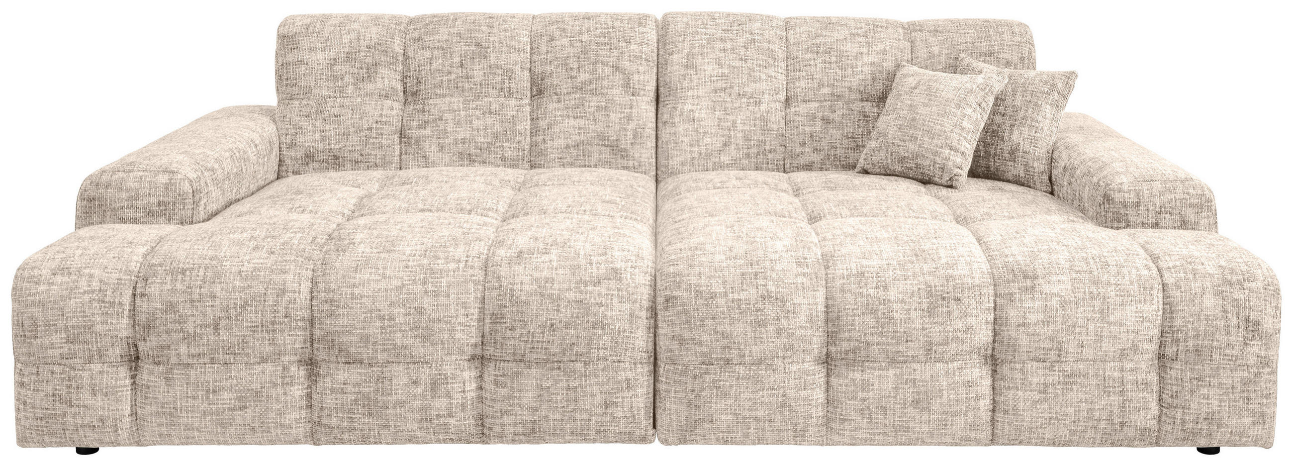 BIGSOFA in Struktur Creme  - Creme/Schwarz, MODERN, Kunststoff/Textil (304/87/155cm) - Livetastic