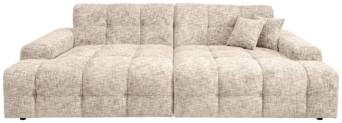 BIGSOFA in Struktur Creme  - Creme/Schwarz, MODERN, Kunststoff/Textil (304/87/155cm) - Livetastic