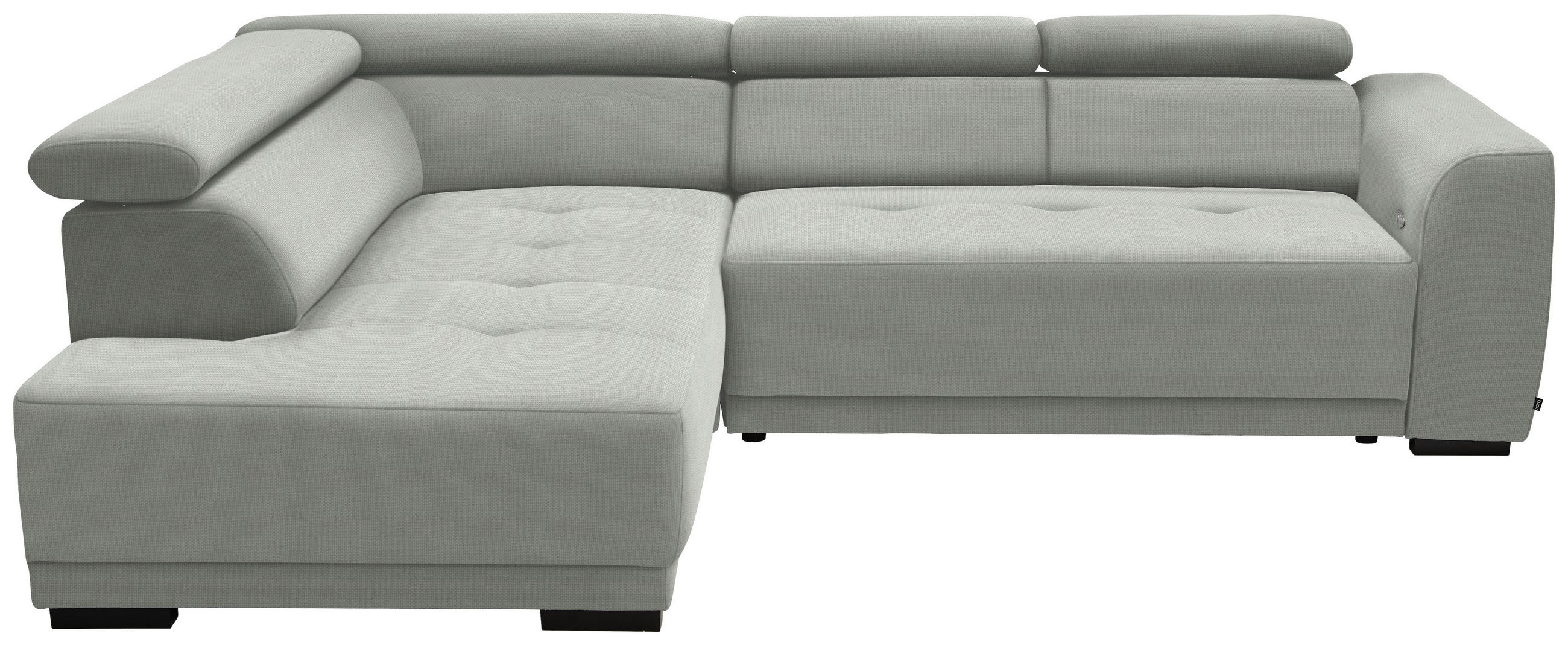 ECKSOFA in Struktur Silberfarben  - Silberfarben/Schwarz, Design, Kunststoff/Textil (205/284cm) - MID.YOU