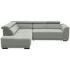 ECKSOFA in Struktur Silberfarben  - Silberfarben/Schwarz, Design, Kunststoff/Textil (205/284cm) - MID.YOU