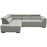 ECKSOFA in Struktur Silberfarben  - Silberfarben/Schwarz, Design, Kunststoff/Textil (205/284cm) - MID.YOU