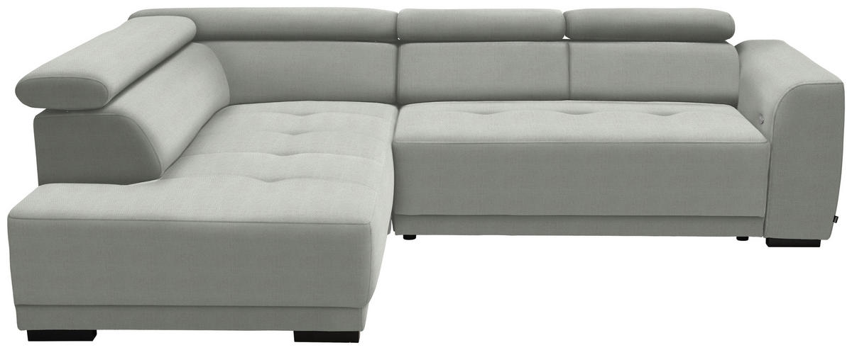 ECKSOFA in Struktur Silberfarben  - Silberfarben/Schwarz, Design, Kunststoff/Textil (205/284cm) - MID.YOU