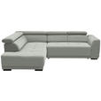 ECKSOFA in Struktur Silberfarben  205/284 cm  - Silberfarben/Schwarz, Design, Kunststoff/Textil (205/284cm) - Xora
