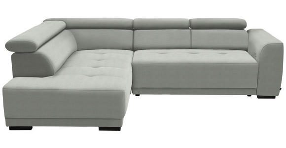 ECKSOFA in Struktur Silberfarben 205/284 cm - Silberfarben/Schwarz, Design, Kunststoff/Textil (205/284cm) - Xora