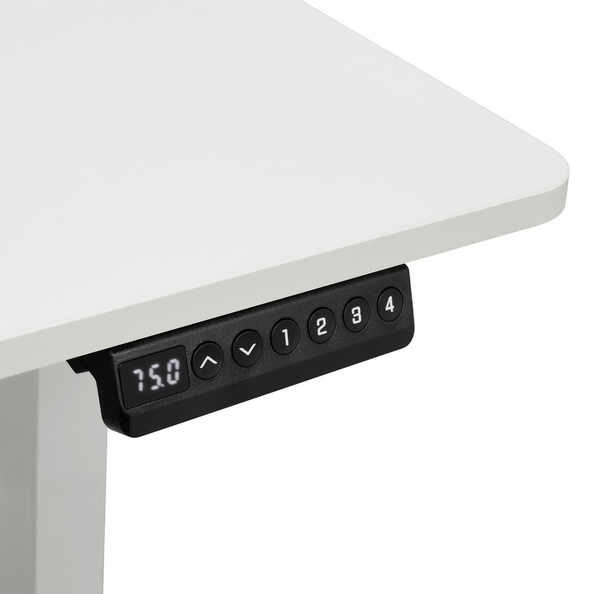 SCHREIBTISCH 160/80/73-123 cm Weiß höhenverstellbar elektrisch höhenverstellbar  - Weiß, MODERN, Holzwerkstoff/Metall (160/80/73-123cm) - Livetastic