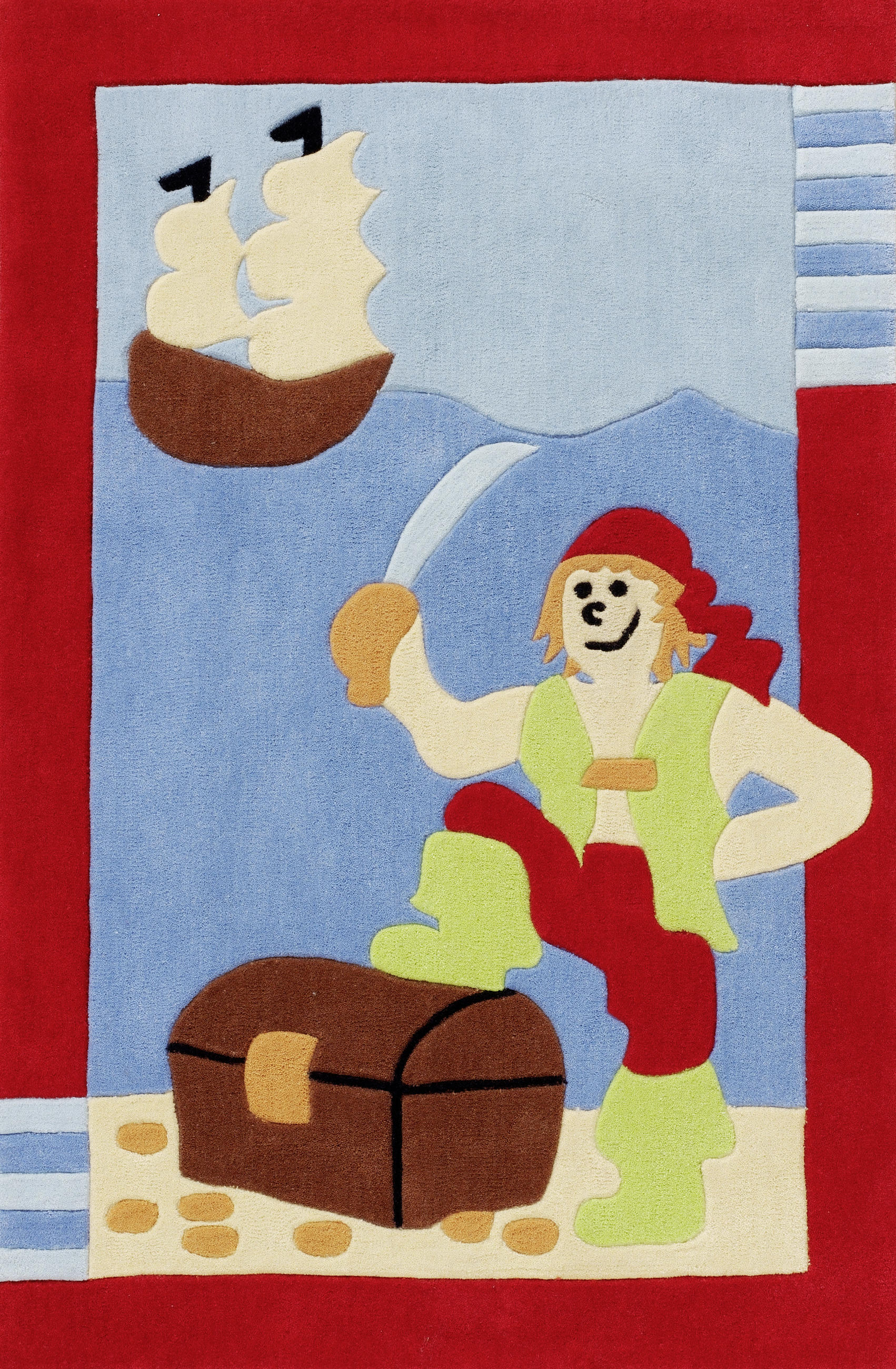Ben'n'jen Kinderteppich BC Kids Blau, Mehrfarbig, Rot 110x170 cm