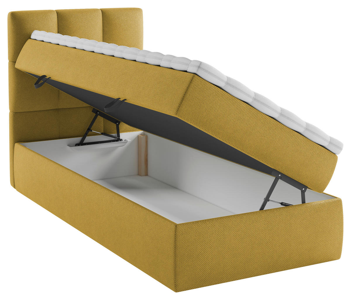 BOXBETT 90/200 cm  in Senfgelb  - Senfgelb/Schwarz, Modern, Holz/Holzwerkstoff (90/200cm) - MID.YOU