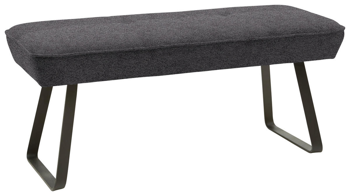HOCKERBANK 118/50/51 cm   - Anthrazit/Schwarz, Design, Textil/Metall (118/50/51cm) - Dieter Knoll