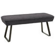 HOCKERBANK 118/50/51 cm   - Anthrazit/Schwarz, Design, Textil/Metall (118/50/51cm) - Dieter Knoll