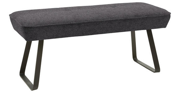 HOCKERBANK 118/50/51 cm   - Anthrazit/Schwarz, Design, Textil/Metall (118/50/51cm) - Dieter Knoll