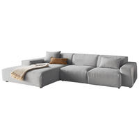 ECKSOFA Grau Cord  - Schwarz/Grau, Design, Kunststoff/Textil (189/299cm) - Pure Home Lifestyle
