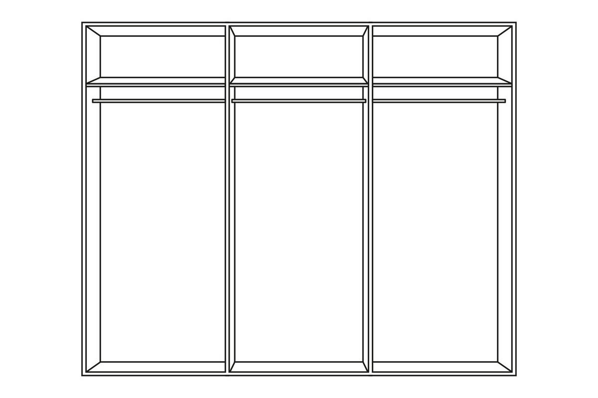 DREHTÜRENSCHRANK  in Schwarz, Wildeiche  - Wildeiche/Silberfarben, Design, Holz/Holzwerkstoff (303/236/59cm) - Jutzler