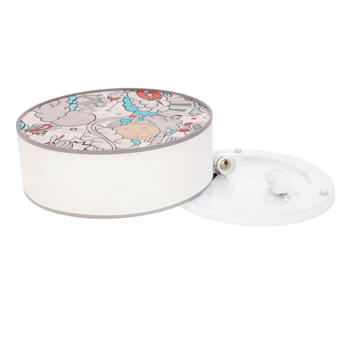 KINDERDECKENLEUCHTE 38/38/14 cm   - Multicolor/Weiß, KONVENTIONELL, Kunststoff/Metall (38/38/14cm)