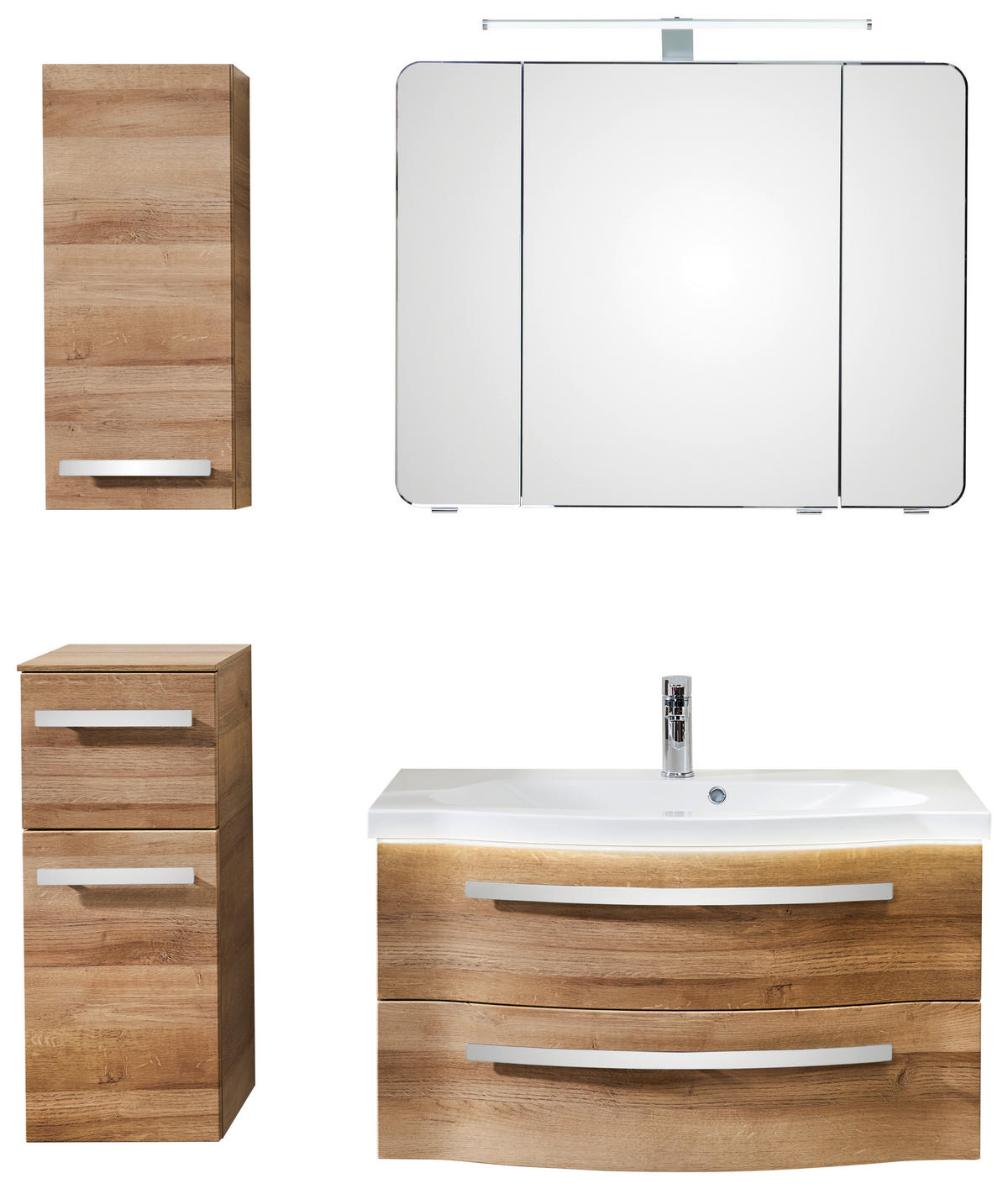 BADRUM  - vit/alfärgad, Design, trämaterial/glas (92/200/49,6cm) - Sadena
